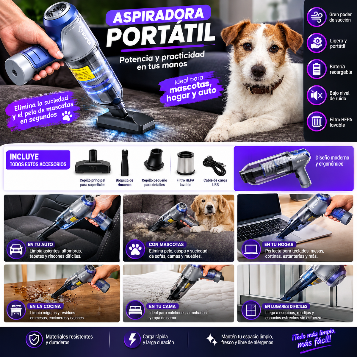mini aspiradora portatil