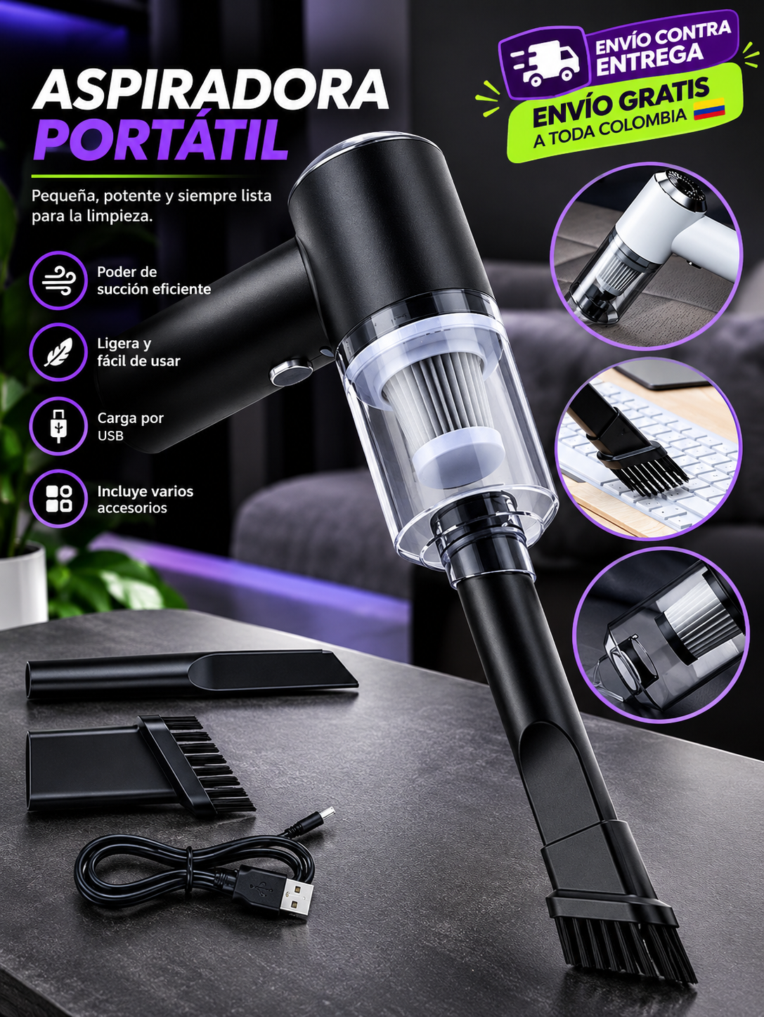 mini aspiradora portatil